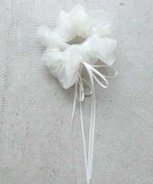 オーガンジーリボンシュシュ