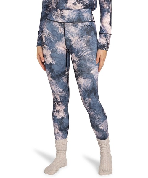 ROXY(ロキシー)の「DAYBREAK BRUSHED PAN /ロキシー総柄スキースノーボード吸湿速乾ストレッチレイヤー・インナー(その他パンツ・レディース・ブラック・SMALL/MEDIUM/LARGE)」の1枚目の写真
