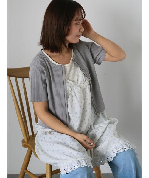 ehka sopo（エヘカソポ）の「◎小花柄ミニキャミワンピース（ワンピース・レディース・ベージュ/ブラック/オフホワイト・F）」の7枚目の写真