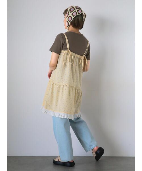 ehka sopo（エヘカソポ）の「◎小花柄ミニキャミワンピース（ワンピース・レディース・ベージュ/ブラック/オフホワイト・F）」の22枚目の写真