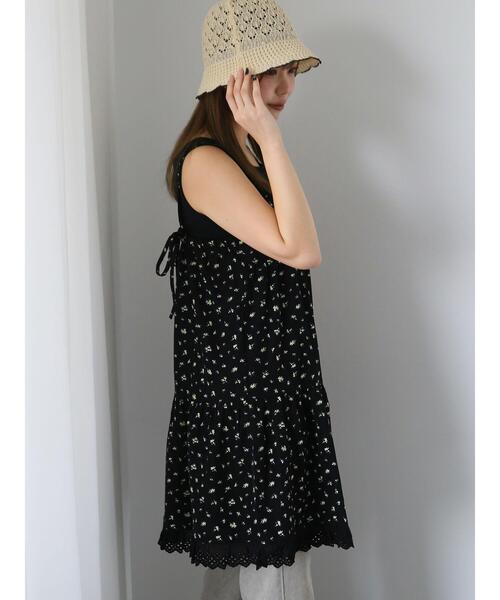 ehka sopo（エヘカソポ）の「◎小花柄ミニキャミワンピース（ワンピース・レディース・ベージュ/ブラック/オフホワイト・F）」の21枚目の写真