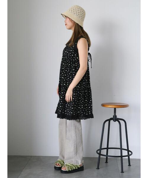 ehka sopo（エヘカソポ）の「◎小花柄ミニキャミワンピース（ワンピース・レディース・ベージュ/ブラック/オフホワイト・F）」の17枚目の写真