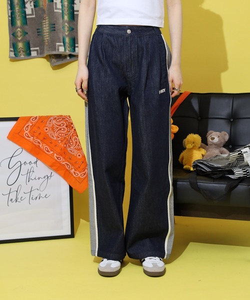 NERDY(ノルディ)の「サイドラインワイドデニムパンツ(デニムパンツ・メンズ・ネイビー/ブラック・L/M/S)」の7枚目の写真