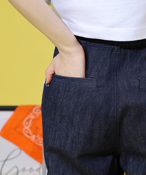 NERDY(ノルディ)の「サイドラインワイドデニムパンツ(デニムパンツ・メンズ・ネイビー/ブラック・L/M/S)」の13枚目の写真