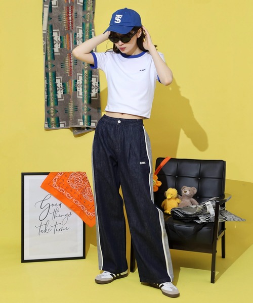 NERDY(ノルディ)の「サイドラインワイドデニムパンツ(デニムパンツ・メンズ・ネイビー/ブラック・L/M/S)」の6枚目の写真