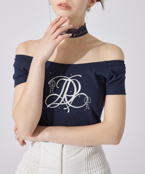 rienda(リエンダ)の「【AKB48 千葉恵里さん着用】ツーウェイオフショルTシャツ 夏服(Tシャツ/カットソー・レディース・ライトピンク/ホワイト/ネイビー・FREE)」の1枚目の写真