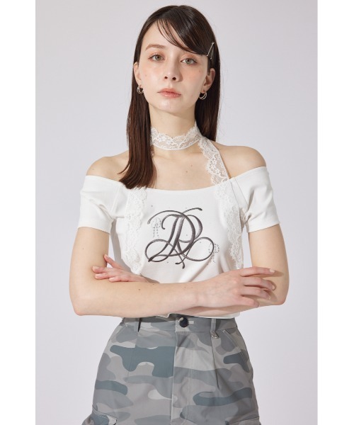tシャツ 「AKB48 千葉恵里さん着用」ツーウェイオフショルTシャツ 夏服 レディース AKB48 千葉恵里さん着用】ツーウェイオフショルTシャツ 夏服（T