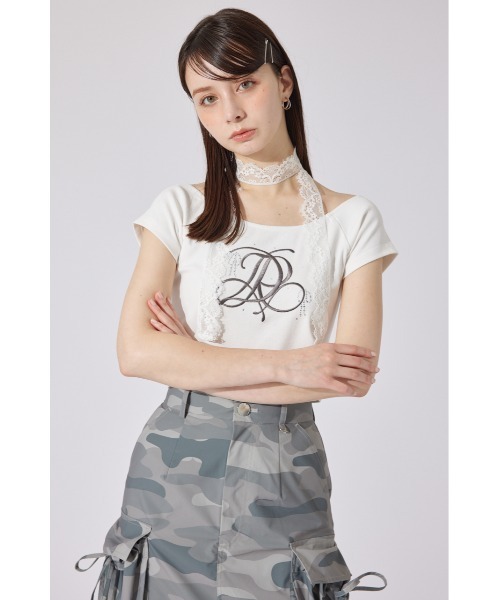 tシャツ 「AKB48 千葉恵里さん着用」ツーウェイオフショルTシャツ 夏服 レディース AKB48 千葉恵里さん着用】ツーウェイオフショルTシャツ 夏服（T