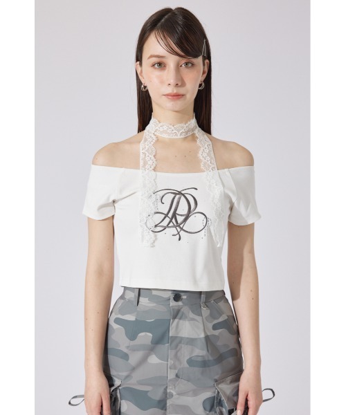 rienda(リエンダ)の「【AKB48 千葉恵里さん着用】ツーウェイオフショルTシャツ 夏服(Tシャツ/カットソー・レディース・ライトピンク/ホワイト/ネイビー・FREE)」の7枚目の写真