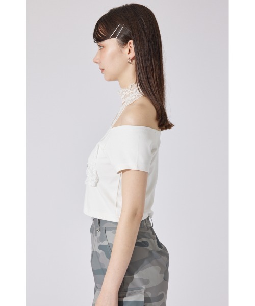 rienda(リエンダ)の「【AKB48 千葉恵里さん着用】ツーウェイオフショルTシャツ 夏服(Tシャツ/カットソー・レディース・ライトピンク/ホワイト/ネイビー・FREE)」の6枚目の写真