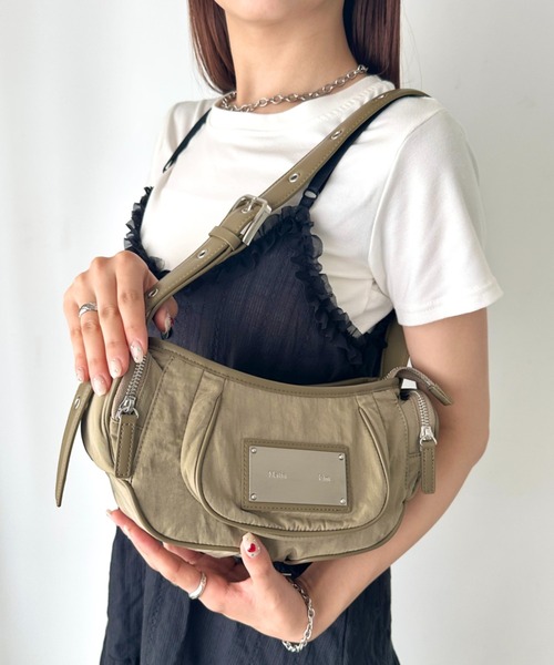 Matin Kim ショルダーバッグ ベージュ MATIN KIM】TWO WAY STRAP SQUARE MINI BAG☆送料・関税込
