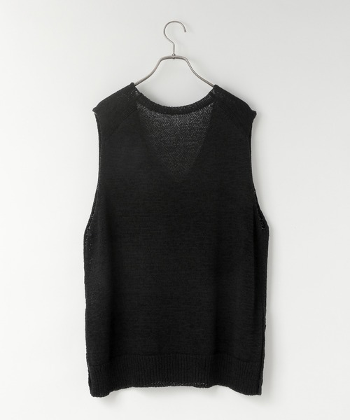 LOWRYS FARM（ローリーズファーム）の「テープヤーンオーバーベスト　574808（ベスト・レディース・ブラック/アイボリー/グレー・FREE）」の5枚目の写真