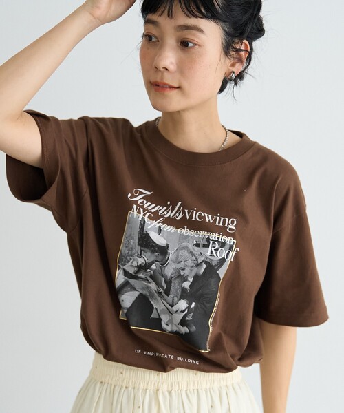 FREAK'S STORE(フリークスストア)の「Autumn Girls photo Tシャツ/フォトTシャツ(Tシャツ/カットソー・レディース・ブラウン/オフホワイト/ラベンダー・フリ-)」の10枚目の写真