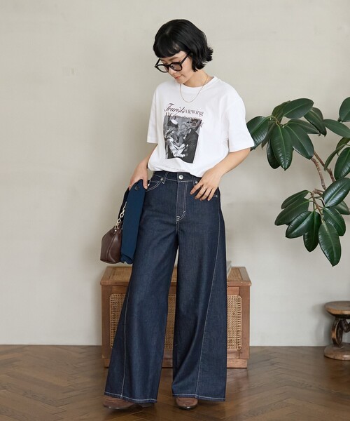 FREAK'S STORE(フリークスストア)の「Autumn Girls photo Tシャツ/フォトTシャツ(Tシャツ/カットソー・レディース・ブラウン/オフホワイト/ラベンダー・フリ-)」の14枚目の写真