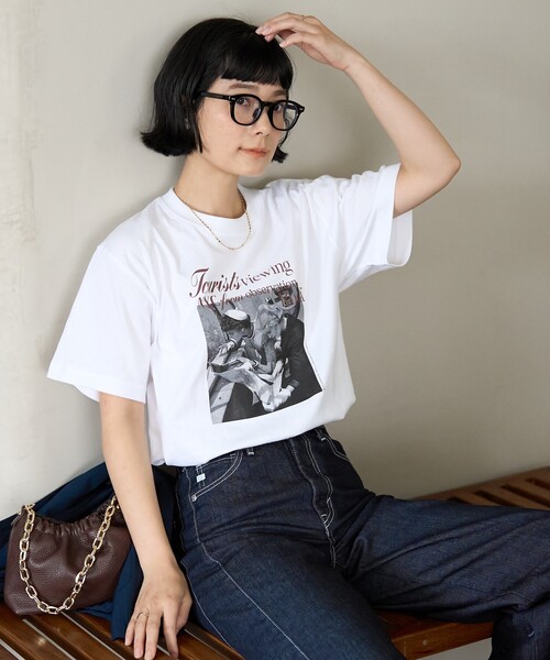 FREAK'S STORE(フリークスストア)の「Autumn Girls photo Tシャツ/フォトTシャツ(Tシャツ/カットソー・レディース・ブラウン/オフホワイト/ラベンダー・フリ-)」の18枚目の写真