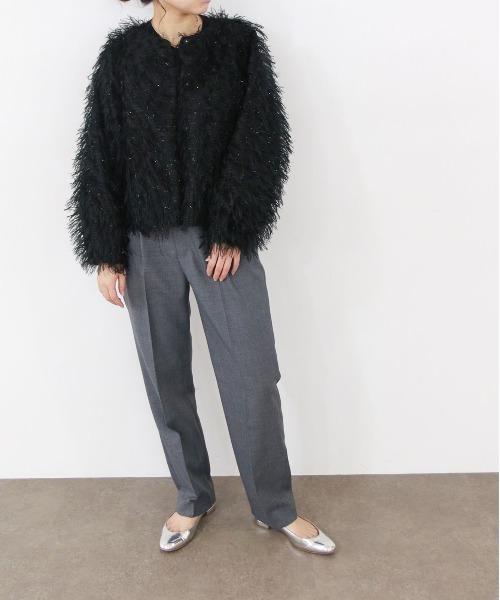 Marilyn Moon（マリリンムーン）の「【SOI-MeME】sheer fringe jacket（その他アウター・レディース・アイボリー/ブラック・FREE）」の12枚目の写真