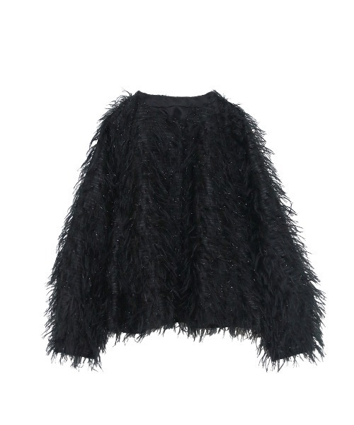 Marilyn Moon（マリリンムーン）の「【SOI-MeME】sheer fringe jacket（その他アウター・レディース・アイボリー/ブラック・FREE）」の15枚目の写真