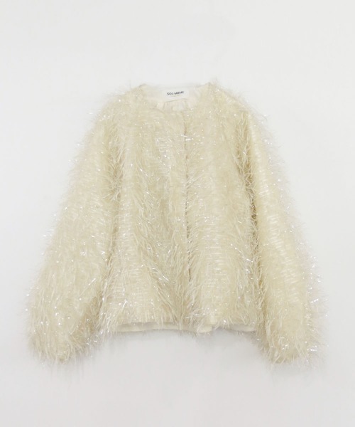 Marilyn Moon（マリリンムーン）の「【SOI-MeME】sheer fringe jacket（その他アウター・レディース・アイボリー/ブラック・FREE）」の16枚目の写真
