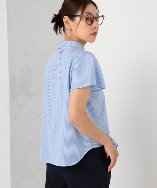 GALLORIA(ギャローリア)の「【キレメクシリーズ】吸汗速乾 マルチストレッチ ボウタイブラウス(シャツ/ブラウス・レディース・ライトブルー/ホワイト/ネイビー・S/M/L/LL)」の8枚目の写真
