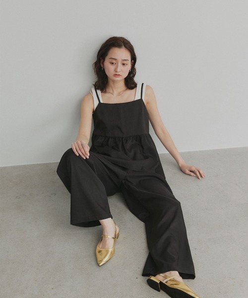 ad thie(アドティエ)の「ペプラム キャミソール ロングパンツ セットアップ(キャミソール・レディース・グレイッシュブルー/ダークグレー/ブラック/アイボリー/ライトグレー・FREE)」の14枚目の写真