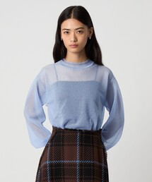 ニット セーター ソフトシアーリブプルオーバー レディース シアーニットプルオーバー【メール便可／100】 | ur's（ユアーズ）
