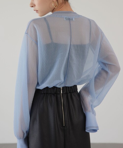 ＜EMMEL REFINES＞EM フラワービーズ シアー プルオーバー EMMEL REFINES＞EM フラワービーズ シアー プルオーバー