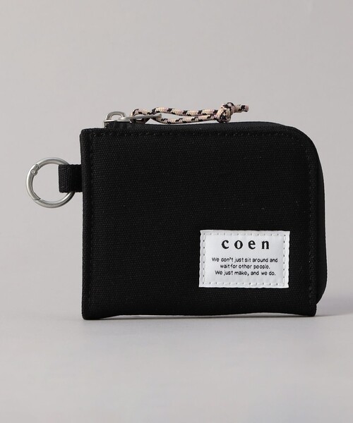 coen（コーエン）の「【ギフトにおすすめ】キャンバスPVCコインケース（コインケース・メンズ・ブラック/ブラウン/オフホワイト・FREE）」の2枚目の写真