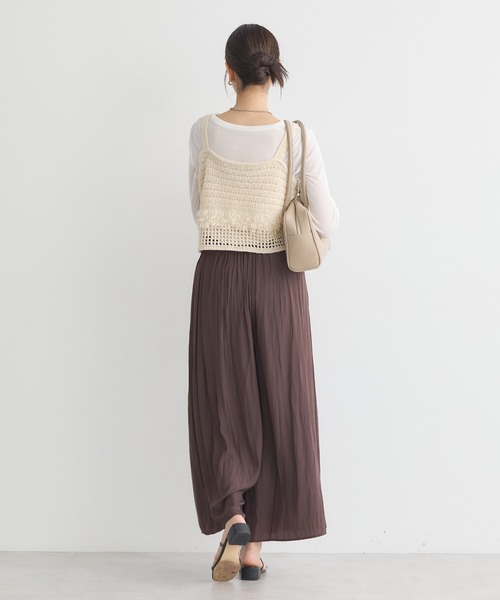 earth music&ecology（アースミュージックアンドエコロジー）の「フリンジニットビスチェ（ベスト・レディース・ブラック/ブラウン/アイボリー・FREE）」の9枚目の写真