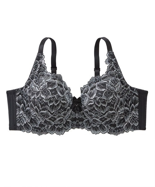 nissen（ニッセン）の「脇高編レースフルカップブラジャー（ピオニー柄）（日本製レース）（トリンプ）（n,FULLRE）（D70～F80）（ブラジャー・レディース・ブルー/チェリーピンク/ブラック/ベージュ/レッドパープル・D70/D75/D80/E70/E75/E80/F70/F75/F80）」の10枚目の写真