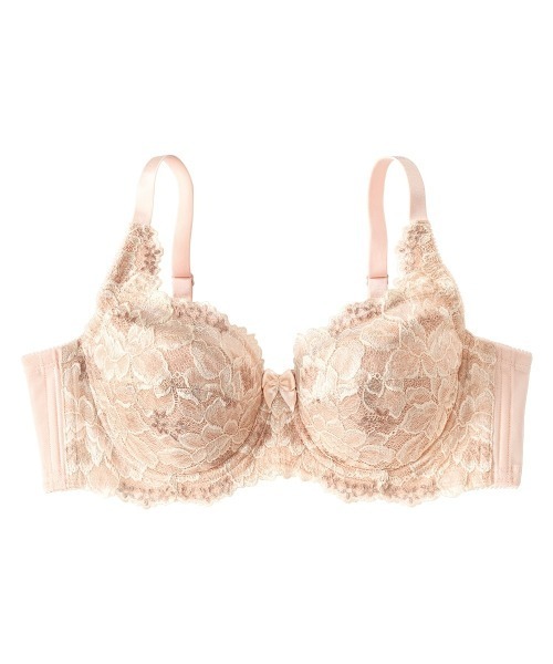 nissen（ニッセン）の「脇高編レースフルカップブラジャー（ピオニー柄）（日本製レース）（トリンプ）（n,FULLRE）（D70～F80）（ブラジャー・レディース・ブルー/チェリーピンク/ブラック/ベージュ/レッドパープル・D70/D75/D80/E70/E75/E80/F70/F75/F80）」の6枚目の写真