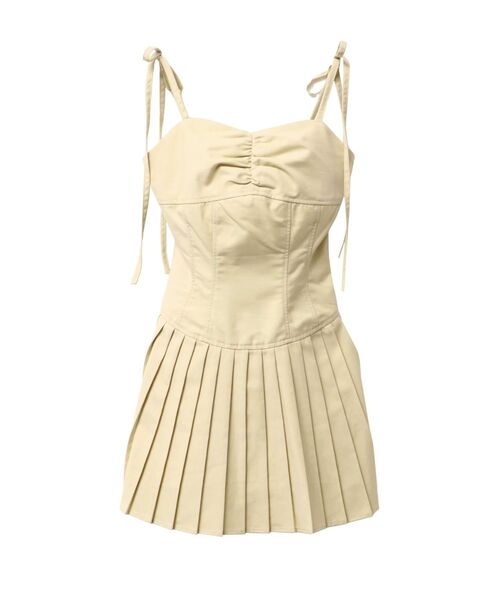 EVRIS（エヴリス）の「ショルダーリボンプリーツミニワンピース（ワンピース・レディース・ブラック/イエロー・SMALL/MEDIUM）」の16枚目の写真