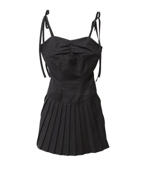 EVRIS（エヴリス）の「ショルダーリボンプリーツミニワンピース（ワンピース・レディース・ブラック/イエロー・SMALL/MEDIUM）」の17枚目の写真