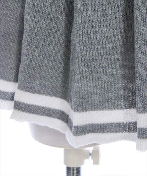 clear（クリア）の「ダブルカラーポロニット&スカートセットアップ［韓国 カジュアル ガーリー］（ワンピース・レディース・ネイビー/杢グレー/ブラウン・F）」の11枚目の写真