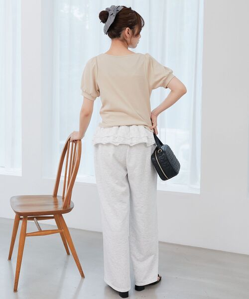 MAJESTIC LEGON（マジェスティックレゴン）の「フリルレイヤードスウェットパンツ（スウェットパンツ・レディース・オートミール/ネイビー/グレー・MEDIUM/SMALL）」の7枚目の写真