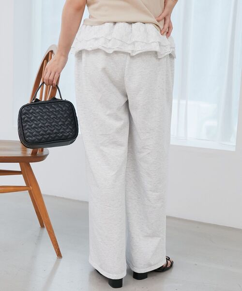 MAJESTIC LEGON（マジェスティックレゴン）の「フリルレイヤードスウェットパンツ（スウェットパンツ・レディース・オートミール/ネイビー/グレー・MEDIUM/SMALL）」の10枚目の写真