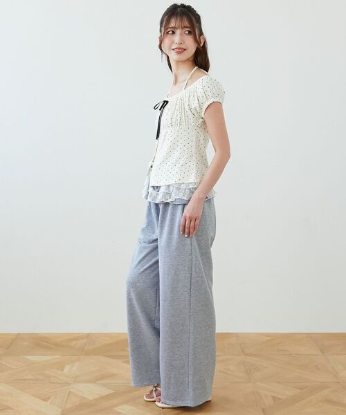 MAJESTIC LEGON（マジェスティックレゴン）の「フリルレイヤードスウェットパンツ（スウェットパンツ・レディース・オートミール/ネイビー/グレー・MEDIUM/SMALL）」の20枚目の写真