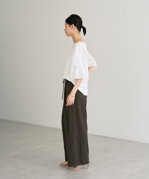 YECCA VECCA（イェッカヴェッカ）の「シアースリーブカットソー（Tシャツ/カットソー・レディース・オフホワイト/チャコールグレー/ブラック・FREE）」の17枚目の写真