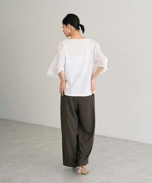 YECCA VECCA（イェッカヴェッカ）の「シアースリーブカットソー（Tシャツ/カットソー・レディース・オフホワイト/チャコールグレー/ブラック・FREE）」の18枚目の写真