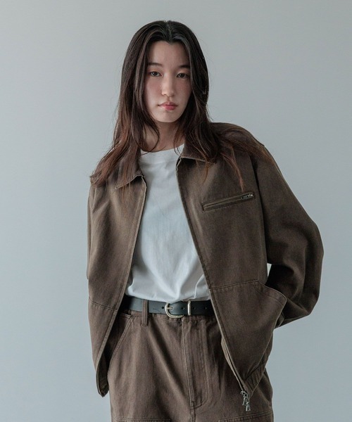 LOWRYS FARM（ローリーズファーム）の「【LFM(U)】デニムＺＩＰブルゾン　 571362（デニムジャケット・メンズ・ブラック/ブラウン・MEDIUM/LARGE）」の5枚目の写真