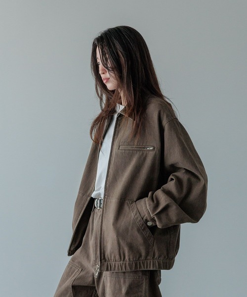 LOWRYS FARM（ローリーズファーム）の「【LFM(U)】デニムＺＩＰブルゾン　 571362（デニムジャケット・メンズ・ブラック/ブラウン・MEDIUM/LARGE）」の6枚目の写真