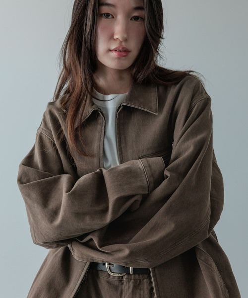 LOWRYS FARM（ローリーズファーム）の「【LFM(U)】デニムＺＩＰブルゾン　 571362（デニムジャケット・メンズ・ブラック/ブラウン・MEDIUM/LARGE）」の7枚目の写真