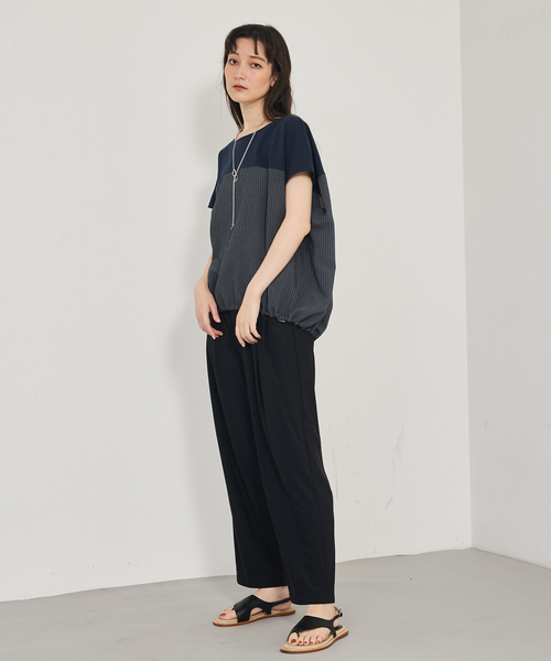 qualite(カリテ)の「【接触冷感&UV】クールトリコットタックパンツ/夏服/オフィスカジュアル/さらっとした質感(その他パンツ・レディース・ブラック/ブラウン・36/38)」の15枚目の写真