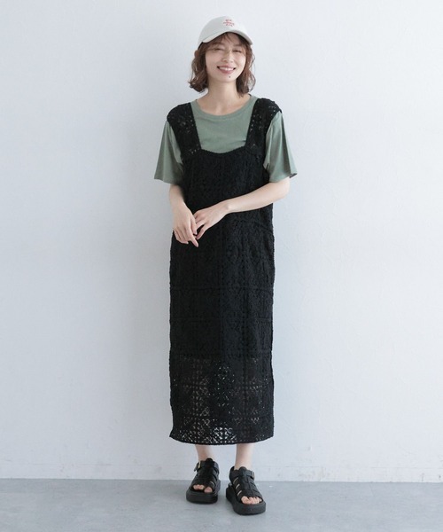studio CLIP（スタディオクリップ）の「クロシェレースワンピース[プチサイズあり]（ワンピース・レディース・その他2/その他1/ブラック・PF/FREE）」の2枚目の写真