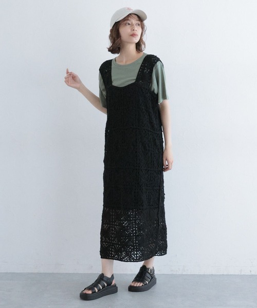 studio CLIP（スタディオクリップ）の「クロシェレースワンピース[プチサイズあり]（ワンピース・レディース・その他2/その他1/ブラック・PF/FREE）」の16枚目の写真
