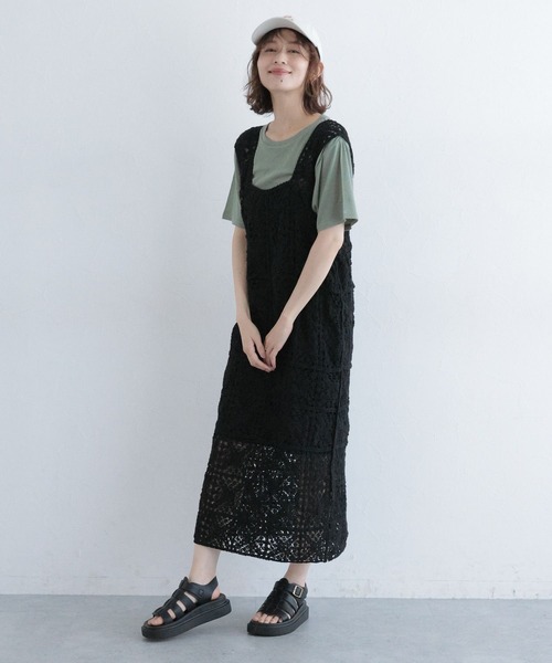 studio CLIP（スタディオクリップ）の「クロシェレースワンピース[プチサイズあり]（ワンピース・レディース・その他2/その他1/ブラック・PF/FREE）」の15枚目の写真