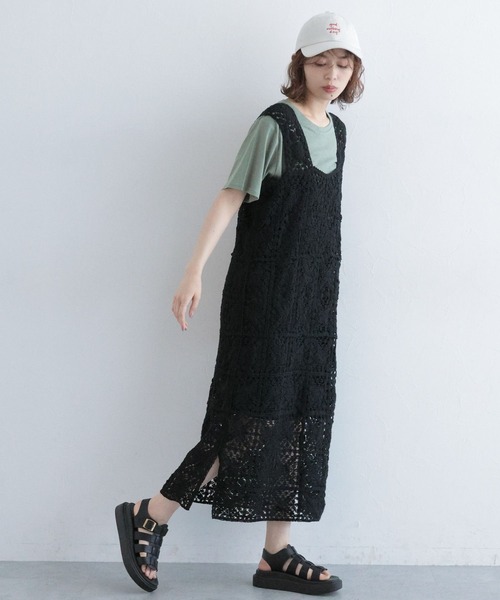 studio CLIP（スタディオクリップ）の「クロシェレースワンピース[プチサイズあり]（ワンピース・レディース・その他2/その他1/ブラック・PF/FREE）」の14枚目の写真