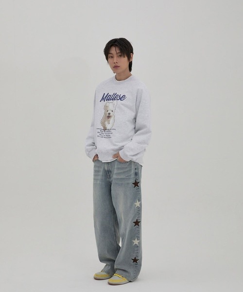 waikeiデニムパンツ ☆K-POPアイドル着用【UNISEX】Wai Kei／スターデニムパンツ