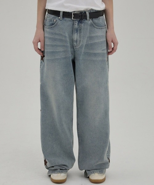 WaiKei（ワイケイ）の「★K-POPアイドル着用【UNISEX】Wai Kei／スターデニムパンツ（デニムパンツ・レディース・ライトブルー/ブルー・MEDIUM/LARGE）」の6枚目の写真