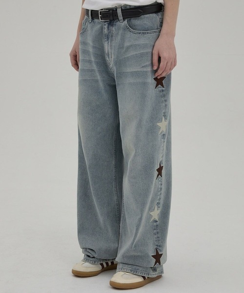 WaiKei（ワイケイ）の「★K-POPアイドル着用【UNISEX】Wai Kei／スターデニムパンツ（デニムパンツ・レディース・ライトブルー/ブルー・MEDIUM/LARGE）」の7枚目の写真