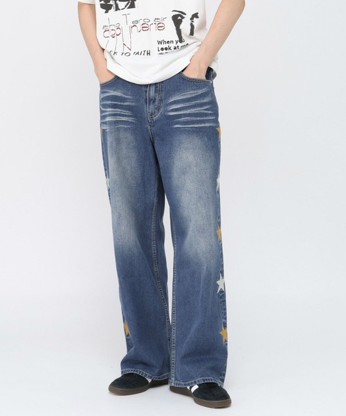 WaiKei（ワイケイ）の「★K-POPアイドル着用【UNISEX】Wai Kei／スターデニムパンツ（デニムパンツ・レディース・ライトブルー/ブルー・MEDIUM/LARGE）」の17枚目の写真